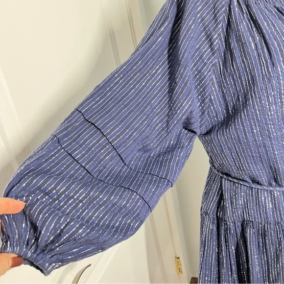 Apiece Apart Laguna mini dress in silver lurex stripes size M - Picture 9 of 13